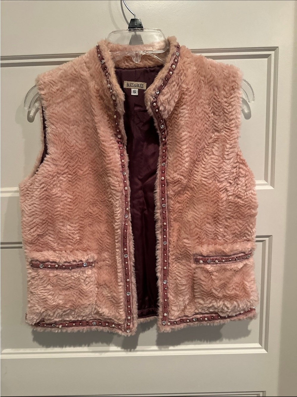 Plush Pink Faux Fur Vest - Womens S